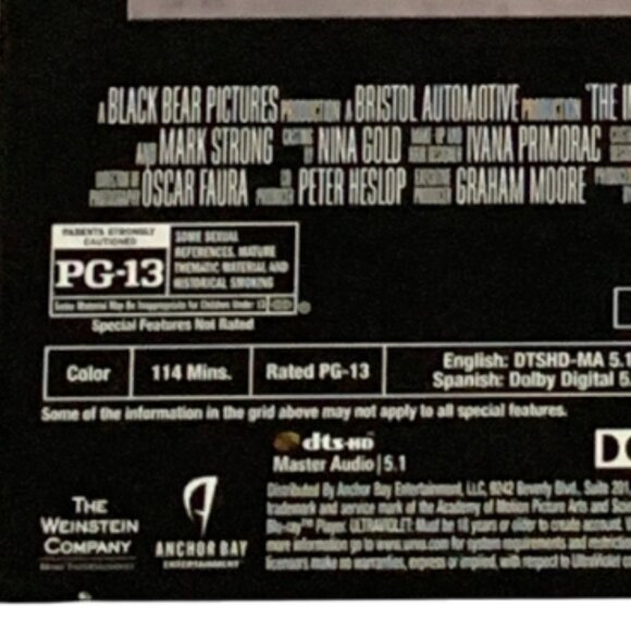 The Imitation Game Blu-ray + Digital HD 8 Academy Award Nom Drama Region 1 NEW - Picture 7 of 9